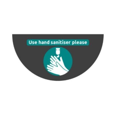 Use Hand Sanitiser Semi Circle Mat 85 x 42cm