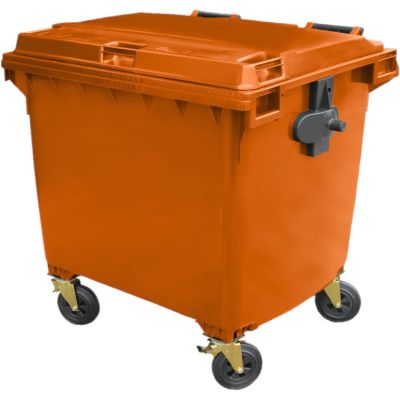 1100 Litre 4 Wheel Bin | Orange
