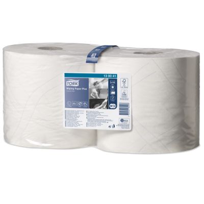 Tork W2 Wiping Paper Plus Roll White 2ply 255m (Case of 2) - 130041
