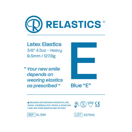 Patient Elastics Latex Relastics 3/8" / 9.5mm  Heavy 4.5oz  BLUE E 