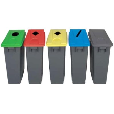Red Square Opening Can Lid For 60L & 80L Slimline Grey Recycling Bins