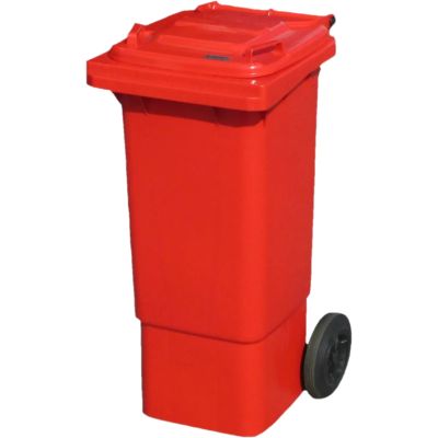 80 Litre 2 Wheel Bin | Red