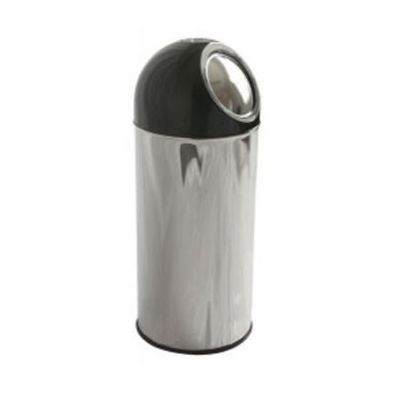 Bullet Push Bin 55 Litre in Stainless Steel