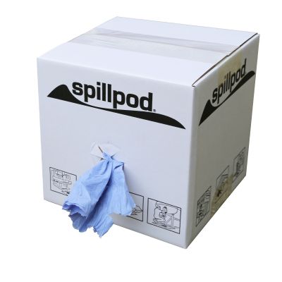 SpillpodÂ® Boxed 2-Ply Blue Paper Roll 300 sheets
