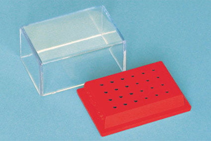 Aluminium Bur Stand 24 Holes Red - FG/RA 