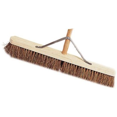 Soft Natural Coco Broom 24" with 48" Handle & Stay