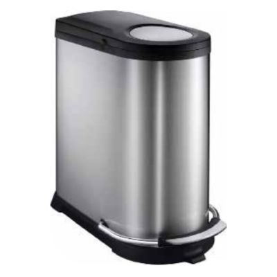 Stainless Steel Recycling Curved Pedal Bin 40 litres