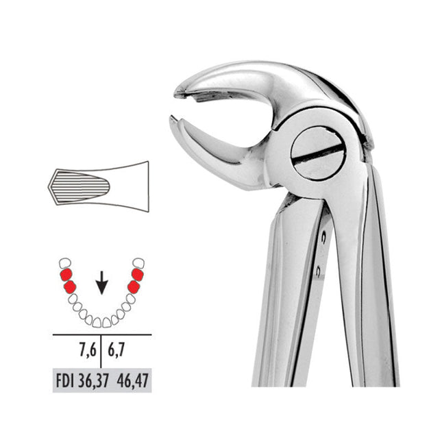 Forceps Premier Range - Autoclavable 22 Lower Molars (Hawkâ€™s Bill) 