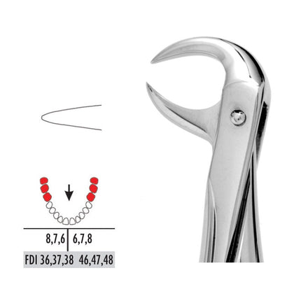 Forceps Premier Range - Autoclavable 86 Lower Molars (Cowhorn) 