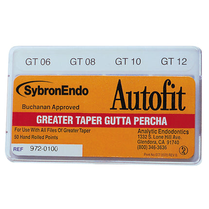 Autofit Greater Taper Gutta Percha Points Size .10 