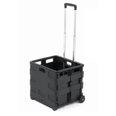 Travel Folding Box Trucks 2 Wheels A4 File Holder- Black
