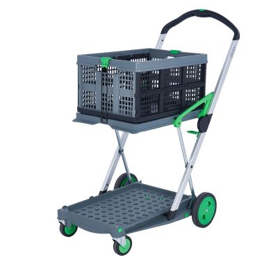 Clever Folding Wheeled Trolley with Two Tray