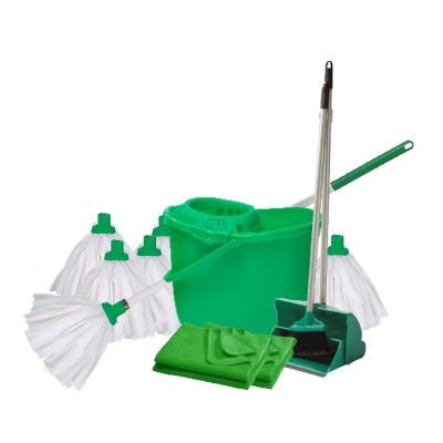 11-Piece Commercial Cleaning Essentials Bundle â€“ Green