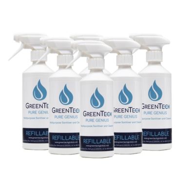 GreenTeck Disinfectant / Sanitiser 6 Pack in Refillable Spray Bottle