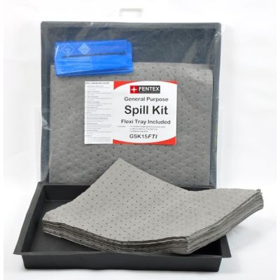 15 Litre General Purpose Spill Kit with 50cm x 50cm Flexi Tray