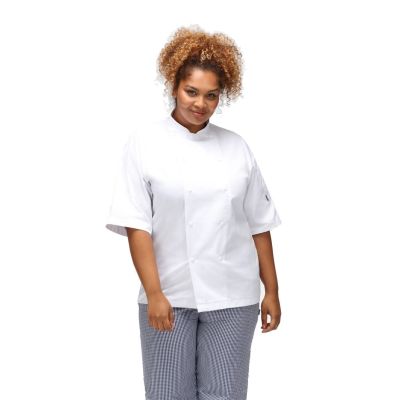 Unisex White Short Sleeve Chefs Jacket, Sizes 2XS-4XL