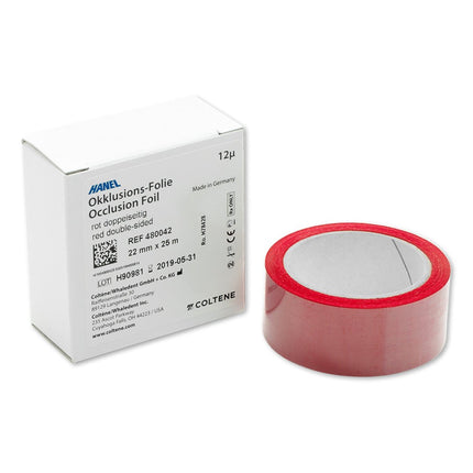 Occlusion Foil 12 mÂµ double-sided - 22 mm Red 