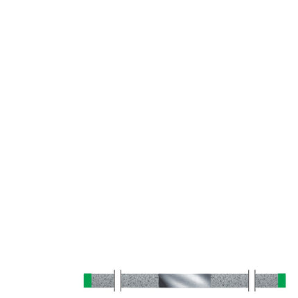 Komet Coarse grit green band solid diamond strip 0.18mm thick and 3.7mm wide 