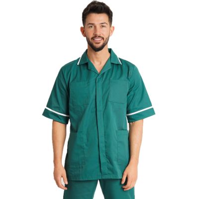 Behrens Mens Classic Healthcare Tunic Plain Colours & Contrast Trims