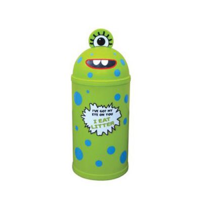 Monster 42L Litter Bin in Lime with Ground Fixing Bolts