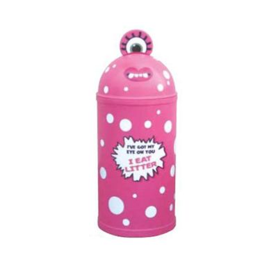 Monster 42L Litter Bin in Pink with Ground Fixing Bolts