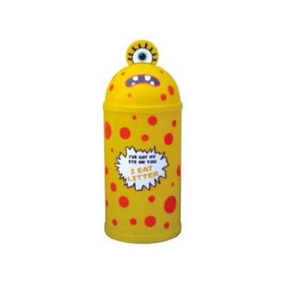 Monster 42L Litter Bin in Yellow with Ground Fixing Bolts