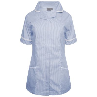 Behrens Ladies Healthcare Tunic Striped Colours Pocket and Collar Trim