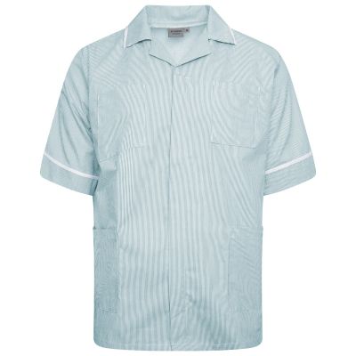 Behrens Mens Classic Healthcare Stripe Tunic Sleeve and Collar Trim