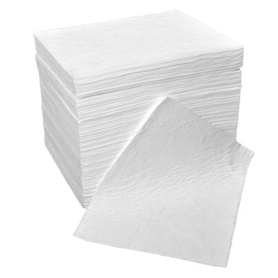 Double Weight Hydraulic Oil Absorbent Pads x 100 Poly Bag