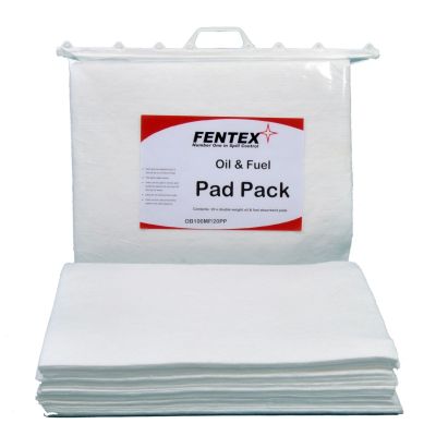 Medium Weight Hydraulic Oil Absorbent Pads x 20 Clip-top Bag