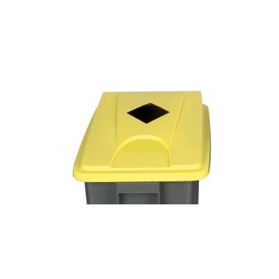 Yellow Square Open Can Lid For 60L & 80L Slimline Grey Recycling Bins