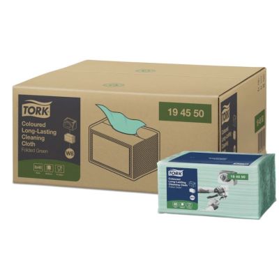 Tork Longlasting Cleaning Cloth 8 Packs of 40 Wipes - Green