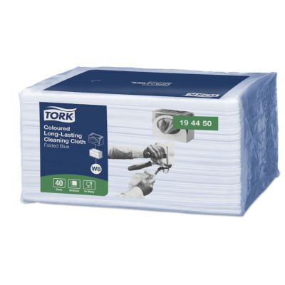Tork Long Lasting Cleaning Cloth 8 Packs of 40 Wipes - Blue
