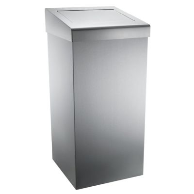 Synergise 50 Litre Wastebin With Flap Lid in Brushed