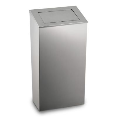 Ecoline Brushed Stainless 25 Litre Push Lid Wastebin