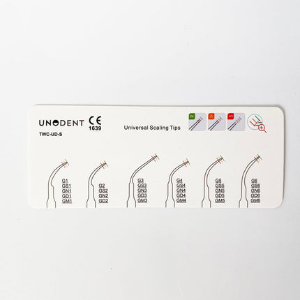 UnoDent Tip Wear Card Universal Scaling Tips 