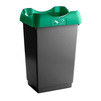 30L Recycling Bin with Dark Green Lids