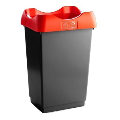 30L Recycling Bin with Red Lids