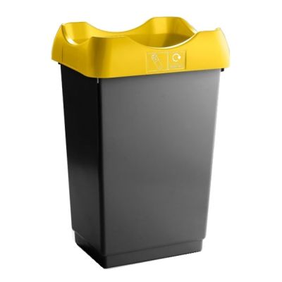 50L Recycling Bin with Yellow Lids
