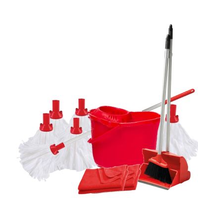 11-Piece Commercial Cleaning Essentials Bundle â€“ Red