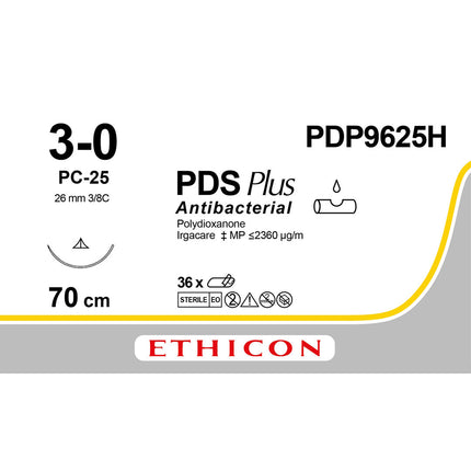 PDS Plus Suture PDP9625H Gauge 3-0, Length 70cm 