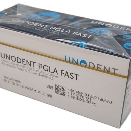 UnoDent PGLA Fast Absorbable Surgical Suture Gauge: 3/0, Length: 45cm, 1/2Â  circle, Cutting, 22mm, Prime 