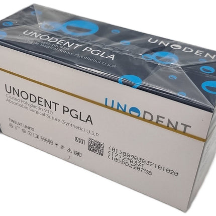 UnoDent PGLA Absorbable Surgical Suture Gauge: 6/0, Length: 45cm, 3/8 circle, Reverse Cutting, 11mm Prime 