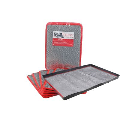Pack of 5 Small SpillTectorÂ® Trays and Absorbent Mats Sets