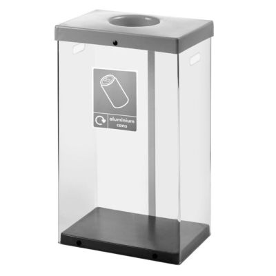 60L Clear Body Recycle Bin Grey Cans Sticker