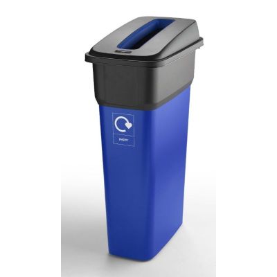 55L Slim Look Recycling Bins in IML Finish - Blue