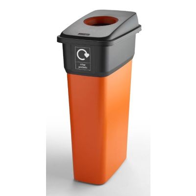 55L Slim Look Recycling Bins in IML Finish - Orange