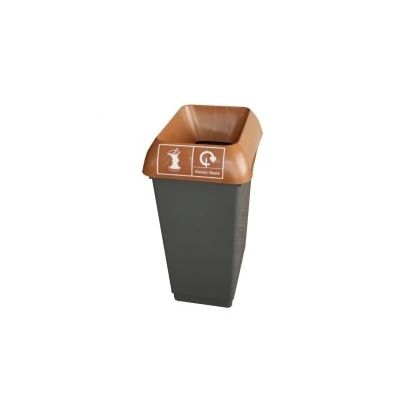 50 Litre Recycling Bin for Kitchen Waste with Brown Lid