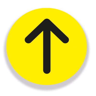 Circular Arrows Sign Yellow