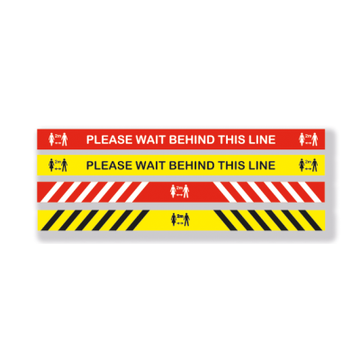 Keep Behind The Line Sign 1200mm x 85mm Yellow